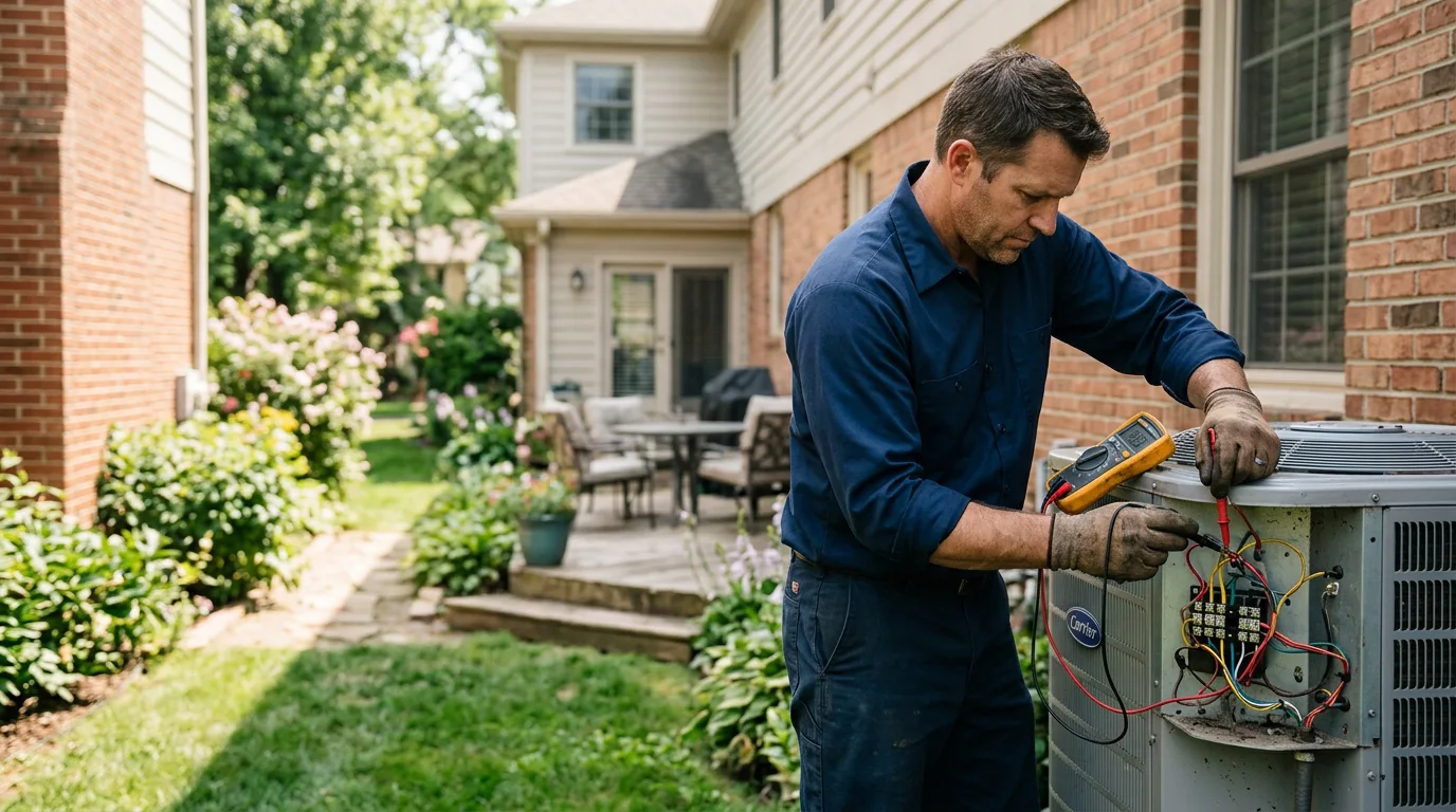 HVAC technician working near Leon, WV